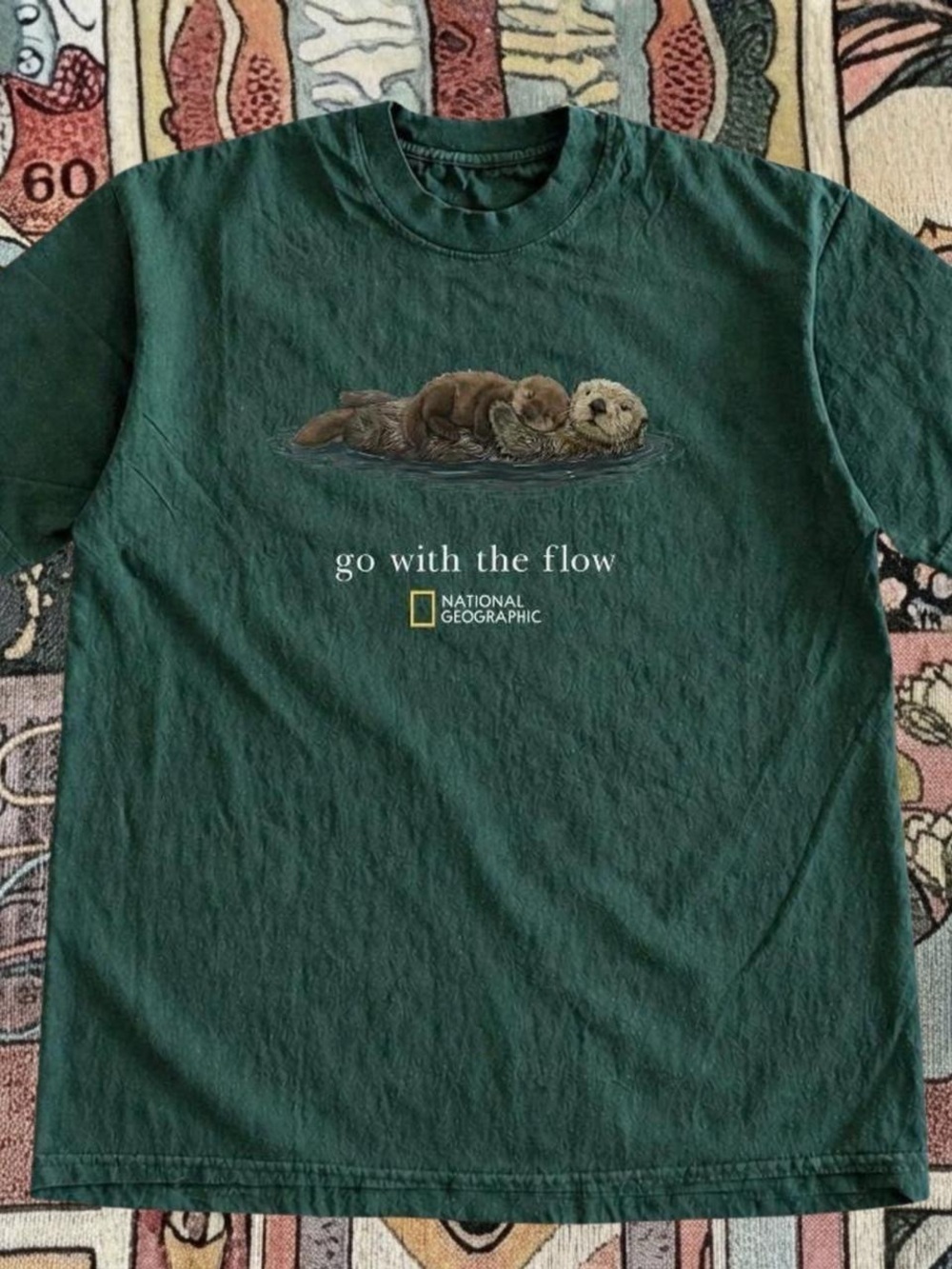 Gildan Forest Green Sea Otter Graphic Tee